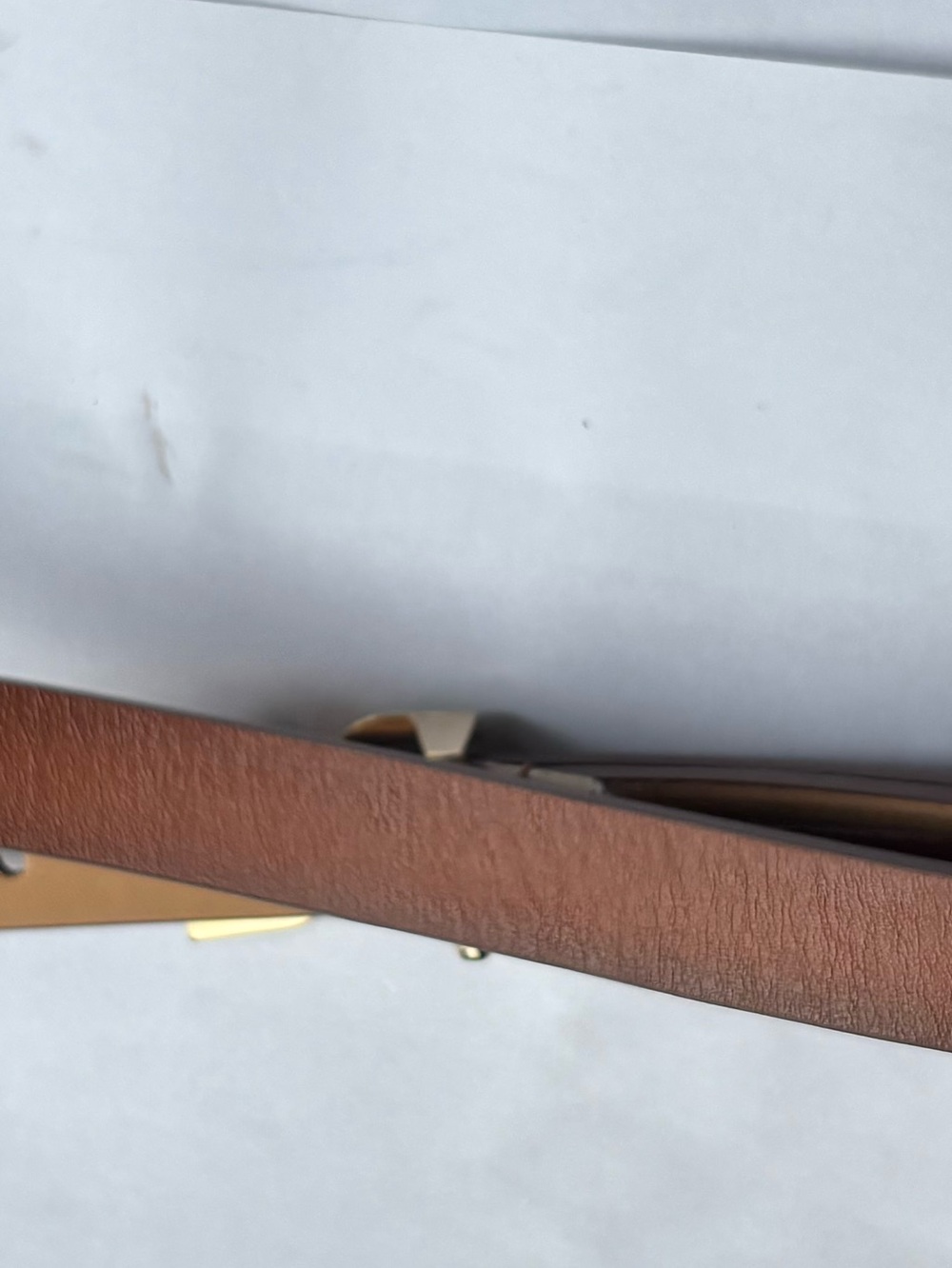 Sam Edelman New York Brown Leather Belt with Gold Tone Buckle Womens Size XL - Picture 6 of 11